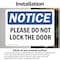 Signmission Please Do Not Lock The Door, 7 in W x Rectangle, Vinyl Decal OS-2PACK-NS-D-57-L-17401 - alternate 5